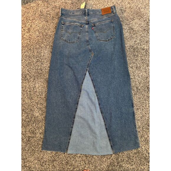 ❤️Levi’s NWT Iconic Long Contrast Denim Skirt - Picture 6 of 13